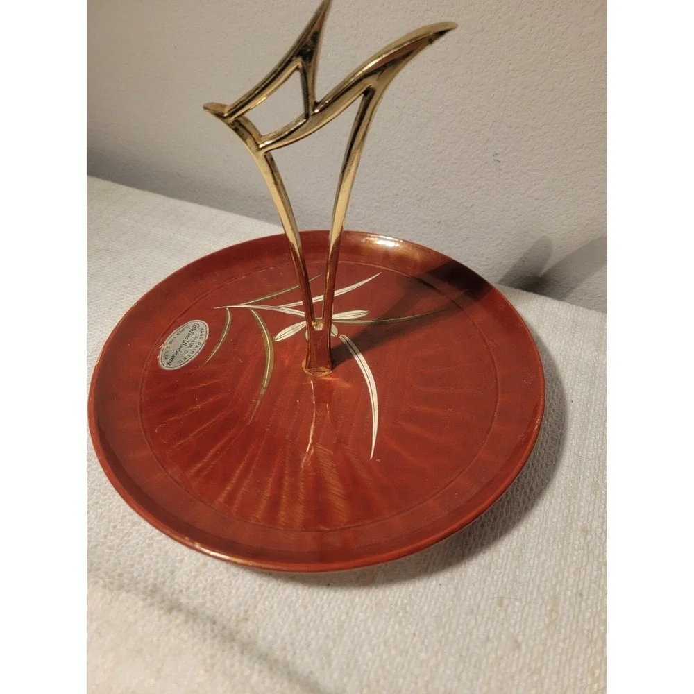 Catalina Woodenware‎ Plant Flower Hand Painted MCM Tid Bit Serving Tray